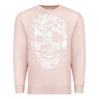 Pale Pink Matching Family French Bulldog Dog Skull Costume Halloween Premium Sweatshirt - maiPhamDesign