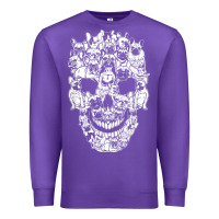 Purple Matching Family French Bulldog Dog Skull Costume Halloween Premium Sweatshirt - maiPhamDesign