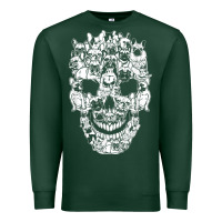 Sports Green Matching Family French Bulldog Dog Skull Costume Halloween Premium Sweatshirt - maiPhamDesign