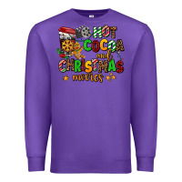 Purple hot cocoa and christmas movies Premium Sweatshirt - AdoDesignShop