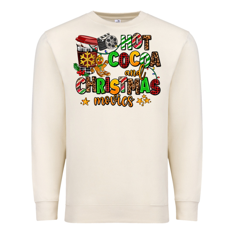 Hot Cocoa And Christmas Movies Premium Sweatshirt by AdoDesignShop | Teevron