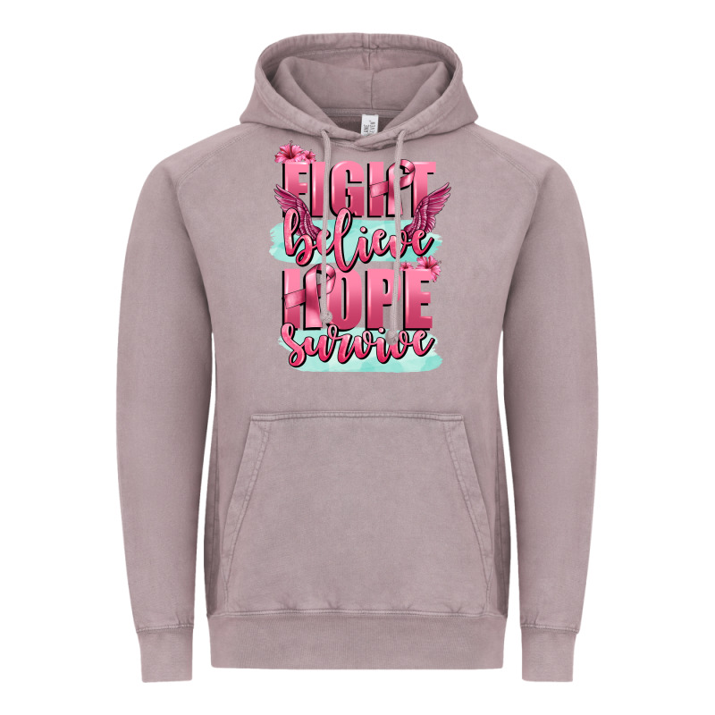 Fight Believe Hope Survive Cancer Awareness Vintage Hoodie by FaDigitalArtStudio | Teevron