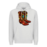 Dove Grey Western Christmas Boots Premium Hoodie - RanaPortraitStore