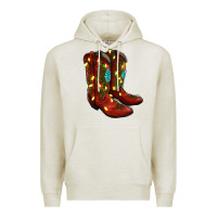 Oatmeal Heather Western Christmas Boots Premium Hoodie - RanaPortraitStore