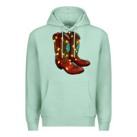 Seafoam Western Christmas Boots Premium Hoodie - RanaPortraitStore