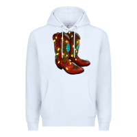 White Western Christmas Boots Premium Hoodie - RanaPortraitStore