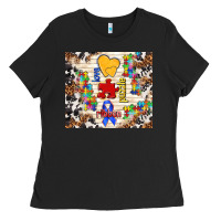 Black love puzzle ribbon Ladies Tee - TumblerDesignByShophia