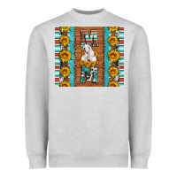 Heather Grey goat family mom sunflowers serape leopard cowhide tumbler Heavyweight Sweatshirt - Artiststas