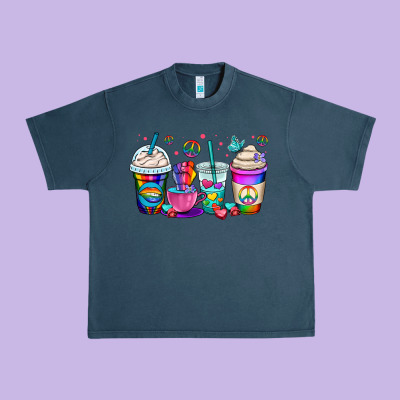 Pride Lgbtq Coffee Cups Urban Heavy Tee Designed By Oliviacreatesart