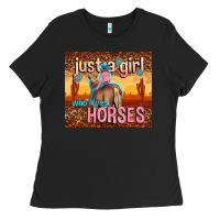 Black just a girl who loves horses Ladies Tee - TumblerDesignByShophia