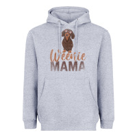 Heather Grey Dog Lover Women Gift Weenie Mama Pet Mom Wiener Dachshund Heavyweight Hoodie - maiPhamDesign