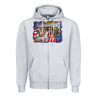 Heather Grey 1776 4th of july background Zipper Hoodie - BarkalooDesign