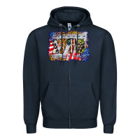 Navy 1776 4th of july background Zipper Hoodie - BarkalooDesign