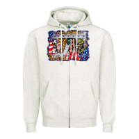 Oatmeal Heather 1776 4th of july background Zipper Hoodie - BarkalooDesign