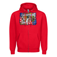 Red 1776 4th of july background Zipper Hoodie - BarkalooDesign