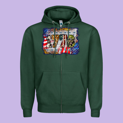 1776 4th Of July Background Zipper Hoodie Designed By Barkaloodesign