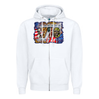 White 1776 4th of july background Zipper Hoodie - BarkalooDesign