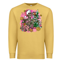Antique Gold pink coffee gifts christmas skeleton coffee Premium Sweatshirt - AdoDesignShop