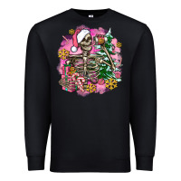 Black pink coffee gifts christmas skeleton coffee Premium Sweatshirt - AdoDesignShop