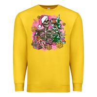 Pink Coffee Gifts Christmas Skeleton Coffee Premium Sweatshirt | Teevron