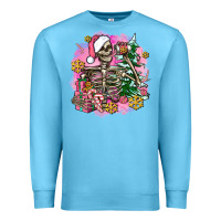 Ocean Blue pink coffee gifts christmas skeleton coffee Premium Sweatshirt - AdoDesignShop