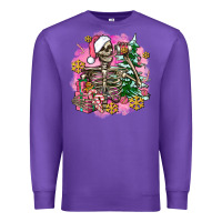 Purple pink coffee gifts christmas skeleton coffee Premium Sweatshirt - AdoDesignShop