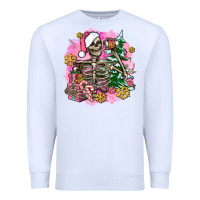 White pink coffee gifts christmas skeleton coffee Premium Sweatshirt - AdoDesignShop