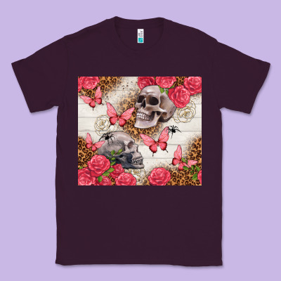 Skulls And Roses Tumbler Classic Tee Designed By Tumblerdesignbyshophia