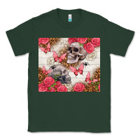 Sports Green skulls and roses tumbler Classic Tee - TumblerDesignByShophia