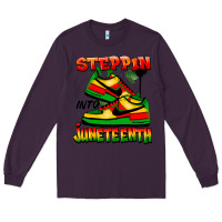 Plum Steppin' into Juneteenth Long Sleeve Tee - FaDigitalArtStudio