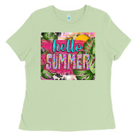 Matcha hello summer with cowhide Ladies Tee - TumblerDesignByShophia