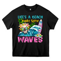 Black Life's a beach make some waves Heavy Core Tee - NancyCooperArtShop
