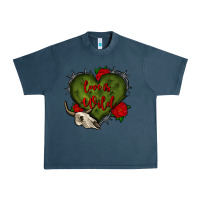 Midnight Navy love is wild with bullskull olivia Urban Heavy Tee - OliviaCreatesArt