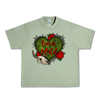 Oil Green love is wild with bullskull olivia Urban Heavy Tee - OliviaCreatesArt