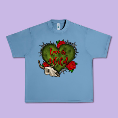 Love Is Wild With Bullskull Olivia Urban Heavy Tee Designed By Oliviacreatesart
