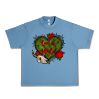 Pebble Blue love is wild with bullskull olivia Urban Heavy Tee - OliviaCreatesArt