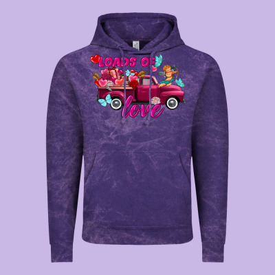 Loads Of Love Valentine's Day Truck Vintage Hoodie Designed By Fadigitalartstudio