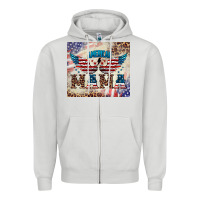 Dove Grey american mama Zipper Hoodie - BarkalooDesign