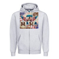 Heather Grey american mama Zipper Hoodie - BarkalooDesign
