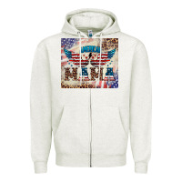Oatmeal Heather american mama Zipper Hoodie - BarkalooDesign