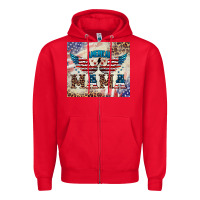 Red american mama Zipper Hoodie - BarkalooDesign