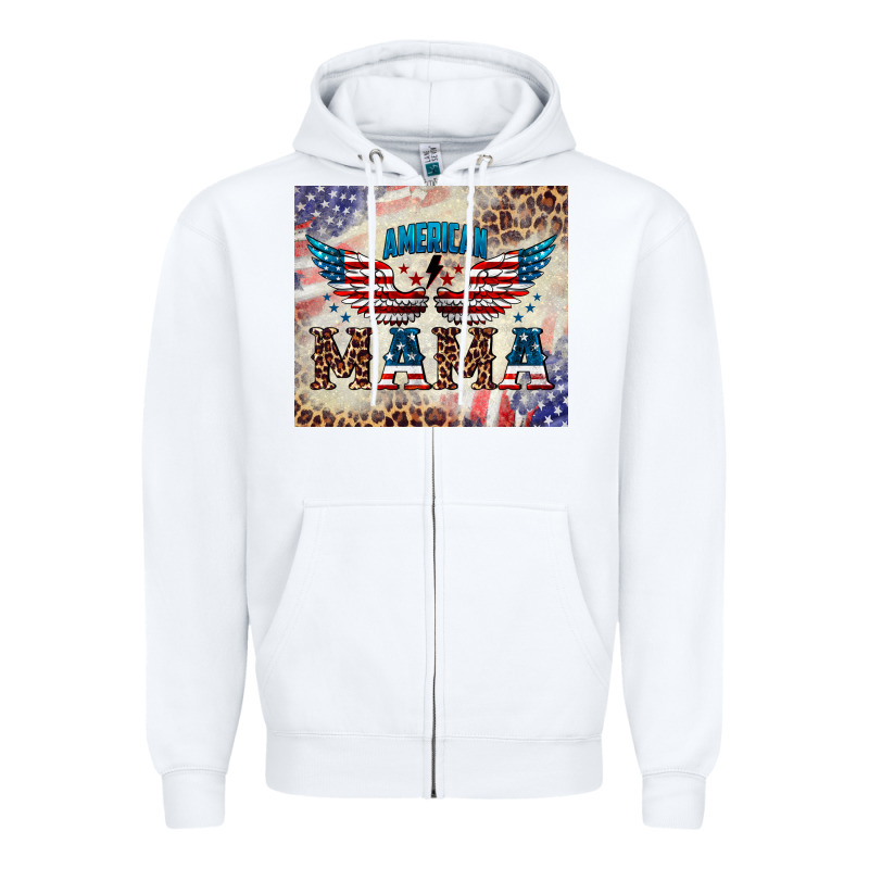 American Mama Zipper Hoodie by BarkalooDesign | Teevron