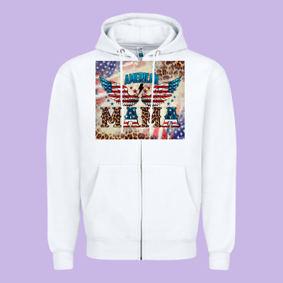 American Mama Zipper Hoodie Designed By Barkaloodesign