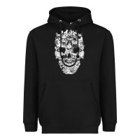 Black Matching Family French Bulldog Dog Skull Costume Halloween Heavyweight Hoodie - maiPhamDesign