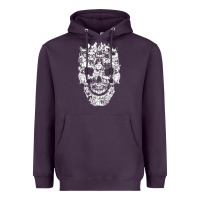 Plum Matching Family French Bulldog Dog Skull Costume Halloween Heavyweight Hoodie - maiPhamDesign