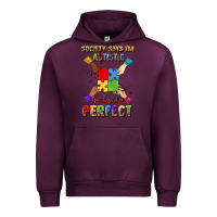 Mauve Wine society says i'm autistic god says i'm perfect Urban Hoodie - JahusDesignShop