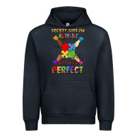 Navy society says i'm autistic god says i'm perfect Urban Hoodie - JahusDesignShop