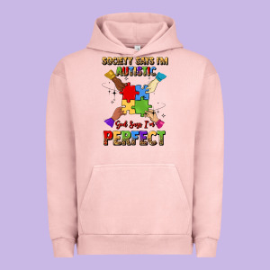 Society Says I'm Autistic God Says I'm Perfect Urban Hoodie Designed By Jahusdesignshop