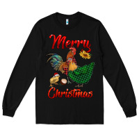 Black merry christmas chickens Long Sleeve Tee - RanaPortraitStore