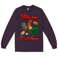 Plum merry christmas chickens Long Sleeve Tee - RanaPortraitStore